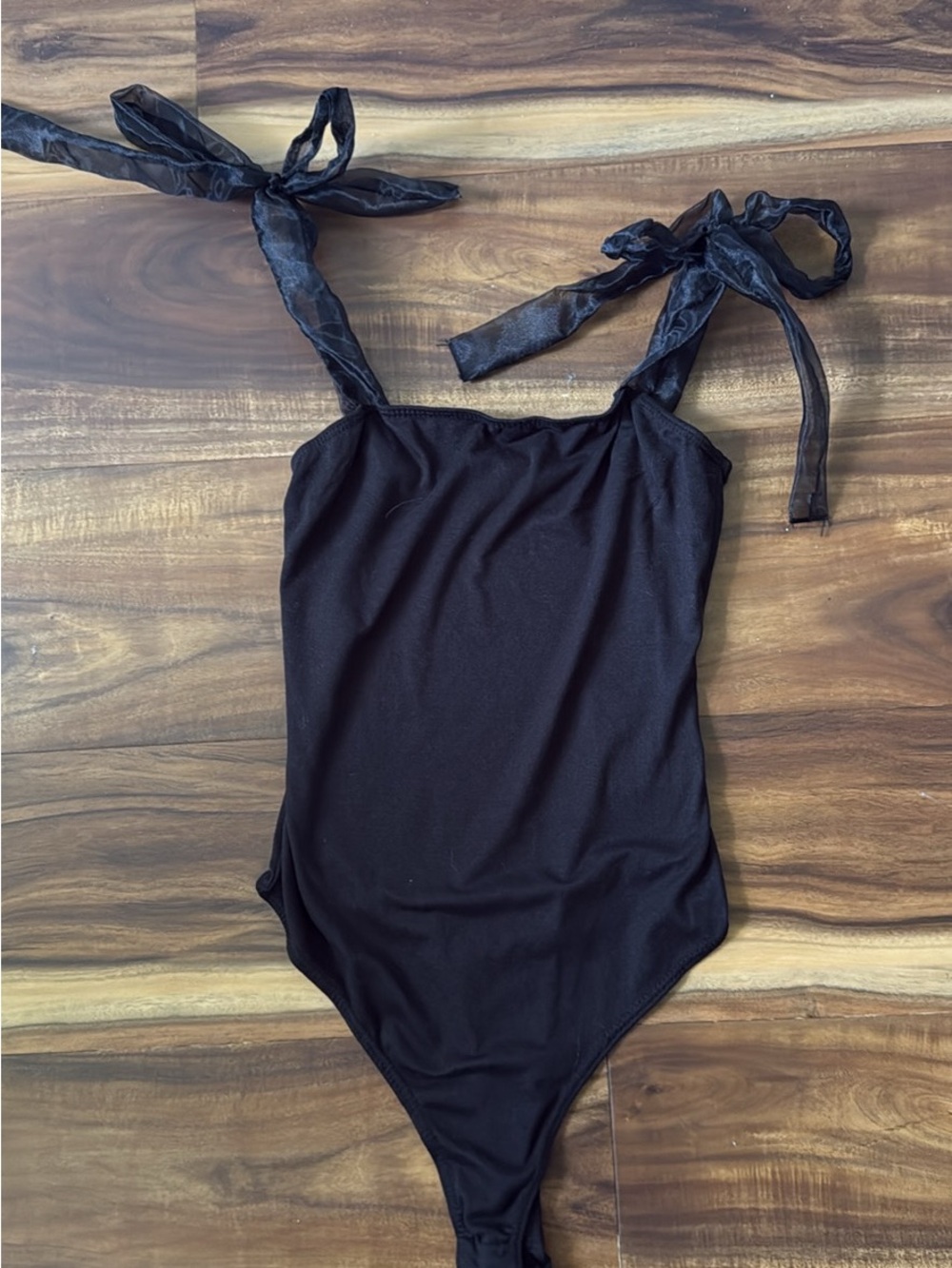 Vici Black Tie-Shoulder Bodysuit